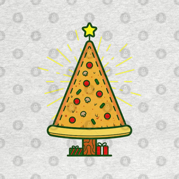 pizza ugly christmas tree by gossiprag